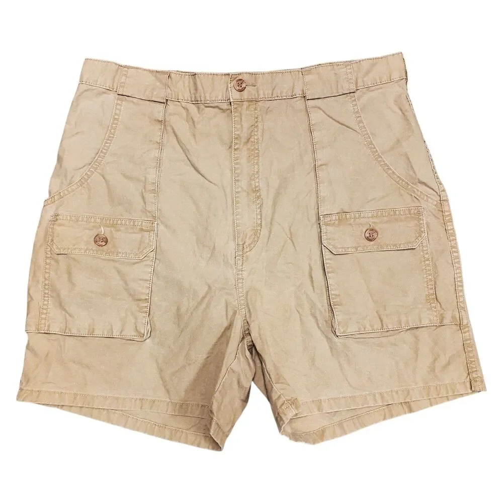 Vintage BANANA REPUBLIC Shorts Mens 46 Beige Cargo Utility Pockets Retro Casual